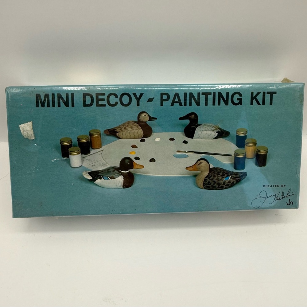 Vintage NIB Sealed Jerry Hutchins Mini Duck Decoy Painting Kit 1983 USA-Made
